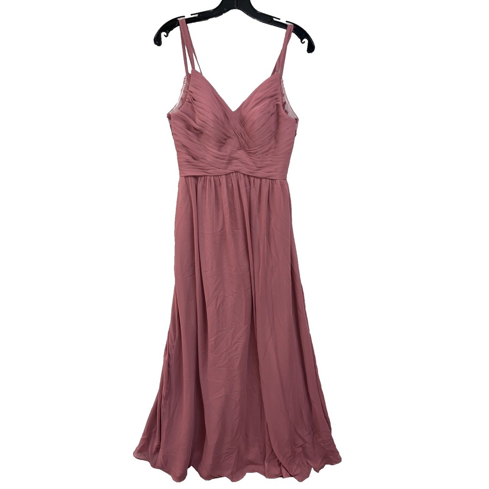 Azazie Formal Dress A4 4 Blush Rose Pink‎ Full Length Long Bridesmaid Fairy